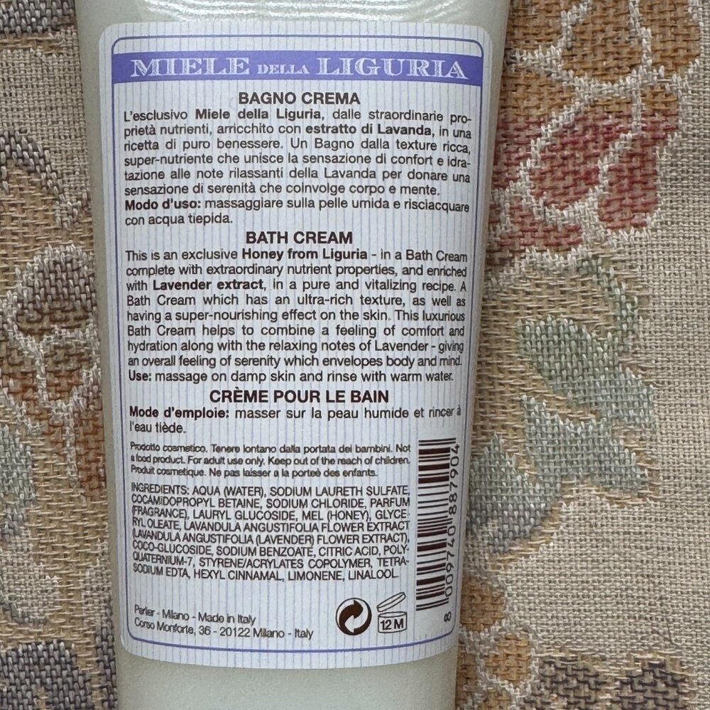Perlier Miele Liguria Rich‎ Body Cream 6.7 oz & Bath Cream 8.4 oz NEW & SEALED - Picture 8 of 10